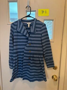 Matilda Jane Navy and Light Blue Striped Shirt Jacket